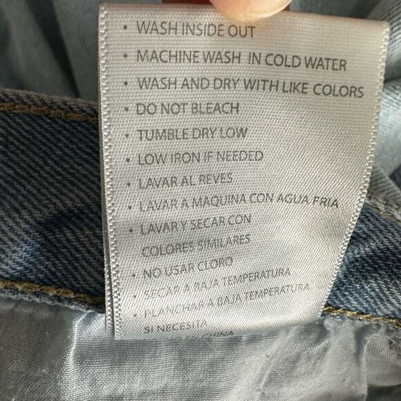 Kancan Sierra High Rise Straight Leg Distressed Jeans Women 15/31 Lightwash Blue - Picture 11 of 11